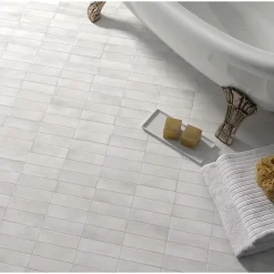 Carrelage sol / mur effet zellige bejmat marocain 5X15 cm blanc mate 5X15 cm COCO WHITE MATT-Aelle Carrelage Hot