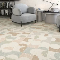 Carrelage sol / mur effet terrazzo 20x20 cm Croccante Zeppole Multicolor - Patchwork-Aelle Carrelage