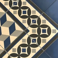 Carrelage sol / mur effet ciment motif cube 20x20 cm 1900 GÜELL 3 ANGLE-Aelle Carrelage Discount