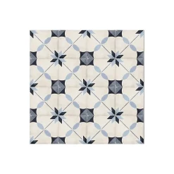 Carrelage sol / mur effet ciment motif bleu 20x20 cm ART NOUVEAU ARCADE BLUE-Aelle Carrelage Online