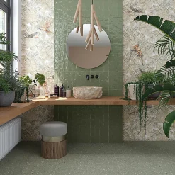 Carrelage sol / mur effet terrazzo 80x80 cm NIZA-R Verde-Aelle Carrelage