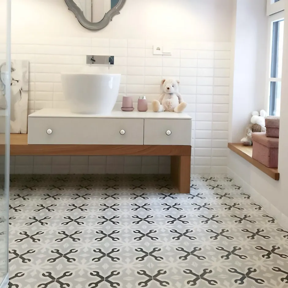 Aelle Carrelage Carrelage sol / mur effet ciment 20x20 cm 1900 LLAGOSTERA GRIS