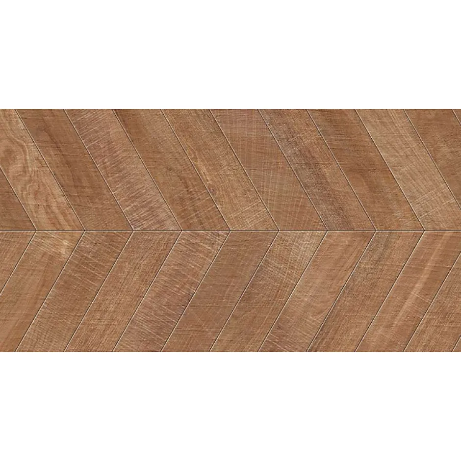 Carrelage sol / mur effet bois design chevron 60x120 cm ARTWOOD CHEVRON NUT(vendu par boite de 1.44m2)-Eiffel art construction Online