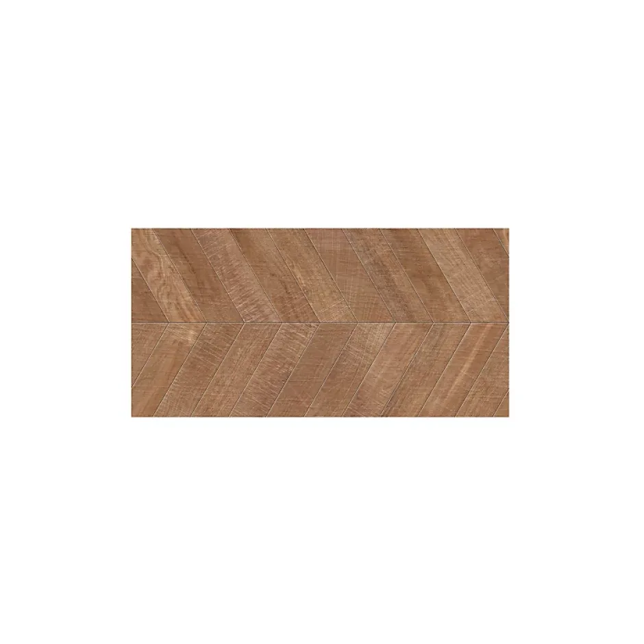 Carrelage sol / mur effet bois design chevron 60x120 cm ARTWOOD CHEVRON NUT(vendu par boite de 1.44m2)-Eiffel art construction Online
