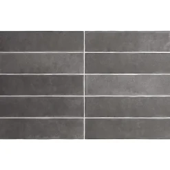 Aelle Carrelage carrelage sol / mur effet zellige bejmat noir 6x24,6 cm mate ARGILE DARK