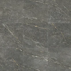 Aelle Carrelage Carrelage sol / mur effet pierre gris anthracite 120x120 cm BETILO R DARK