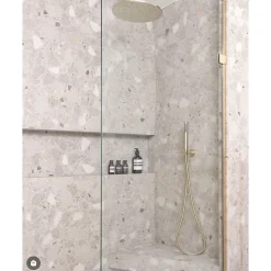 Aelle Carrelage Carrelage sol / mur effet terrazzo 80x80 cm MONACO R BEIGE