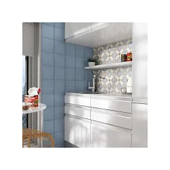 Carrelage sol / mur effet ciment uni bleu claire 20x20 cm ART NOUVEAU UNI SKY BLUE-Aelle Carrelage Sale