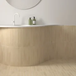 Carrelage sol / mur effet terre cuite coloré beige 5x40 cm - CORSICA GOLDEN CLAY-Aelle Carrelage Hot