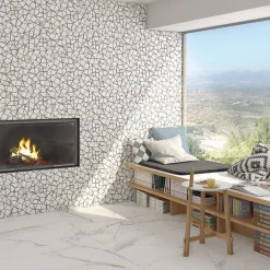 Aelle Carrelage Carrelage sol / mur effet marbre blanc 60x120 cm DONEY BLANCO