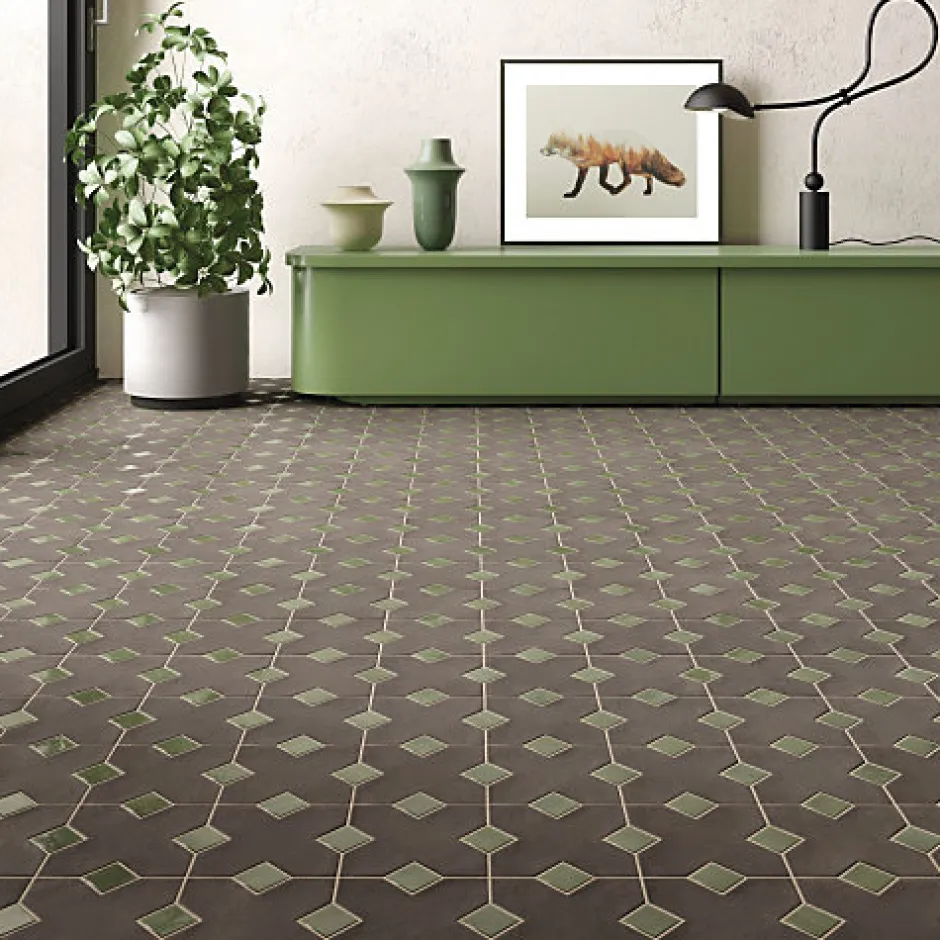 Carrelage sol / mur effet ciment 20x20 cm BERKANE MULTICOLOR NASSAU PATCHWORK-Aelle Carrelage Hot