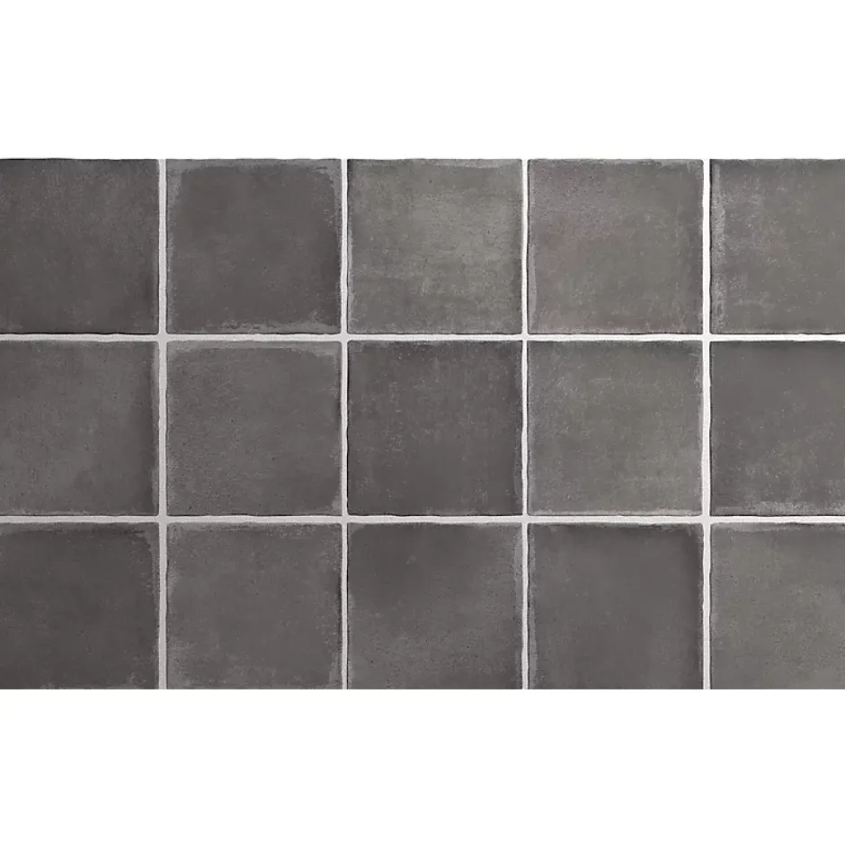 Aelle Carrelage carrelage sol / mur effet zellige bejmat noir 10x10 cm mate ARGILE DARK