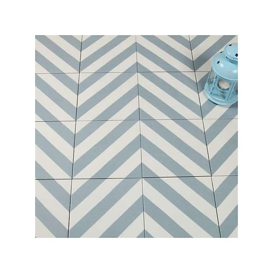 Aelle Carrelage Carrelage sol / mur effet ciment bleu 20x20 cm MAORI GOROKA CIELO