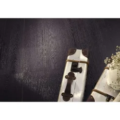 Carrelage sol / mur effet bois noir intense 21,8x89 cm ARHUS NEGRO-Aelle Carrelage Outlet