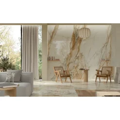 Carrelage sol / mur effet marbre beige, gris 120X120 cm - SCULTOREA calacatta vena antica J451-Aelle Carrelage Best