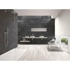 Aelle Carrelage Carrelage sol / mur effet métal anthracite 45x90 cm IONIC STEEL