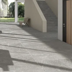 Aelle Carrelage Carrelage sol / mur effet pierre gris 60x120 cm BETILO R GREY