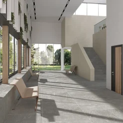 Aelle Carrelage Carrelage sol / mur effet pierre gris 60x120 cm BETILO R GREY