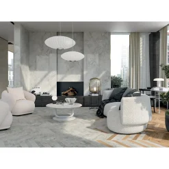 Carrelage sol / mur effet marbre gris 120X120 cm - SCULTOREA Foam grey J453-Aelle Carrelage Best