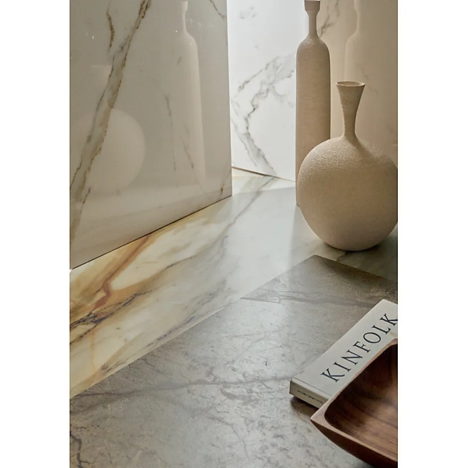 Carrelage sol / mur effet marbre gris 120X120 cm - SCULTOREA Foam grey J453-Aelle Carrelage Best