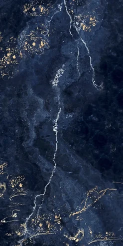 Carrelage sol / mur effet marbre bleu nuit FORTUNA l.60 x L.120 cm Brillant-Limcaro Best