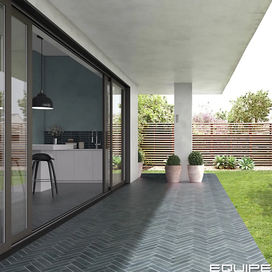 Aelle Carrelage carrelage sol / mur effet zellige bejmat bleu 6x24,6 cm mate ARGILE GLACIER