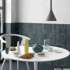 Aelle Carrelage carrelage sol / mur effet zellige bejmat bleu 6x24,6 cm mate ARGILE GLACIER