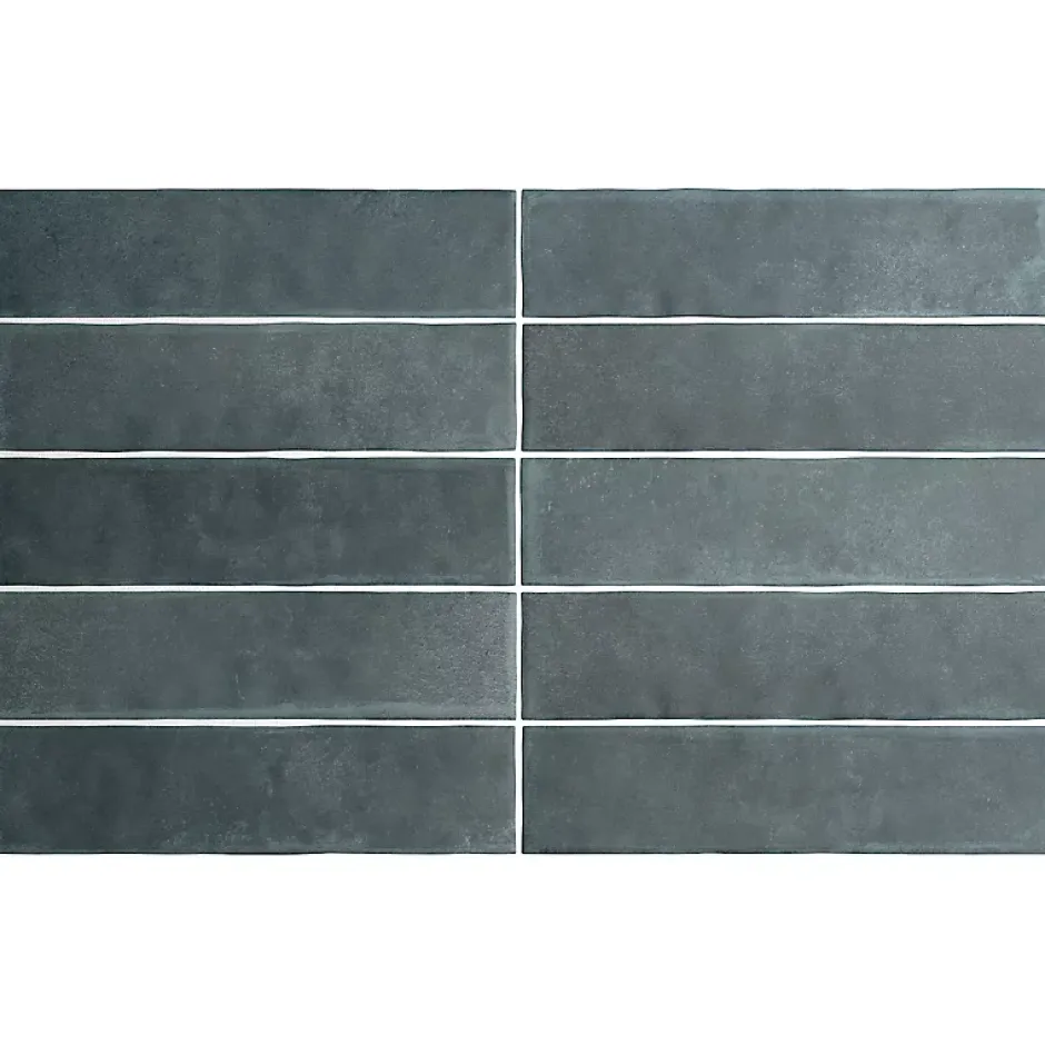 Aelle Carrelage carrelage sol / mur effet zellige bejmat bleu 6x24,6 cm mate ARGILE GLACIER