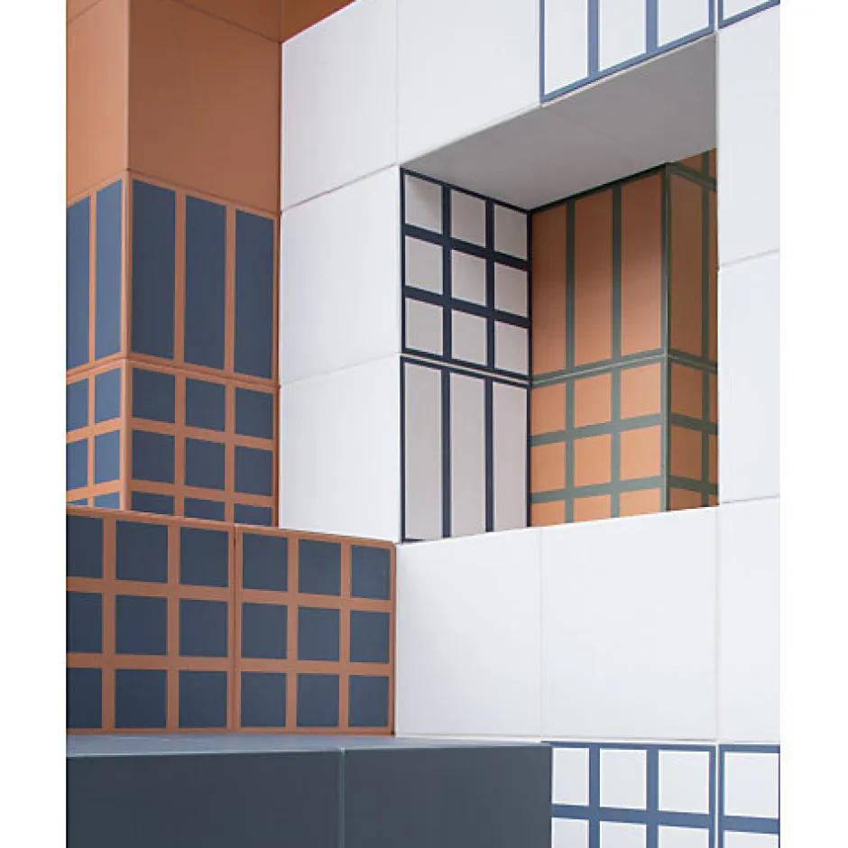 Eiffel art construction Carrelage sol / mur effet terrazzo 20x20 cm Croccante Cannoli Grafito(vendu par boite de 1m2)