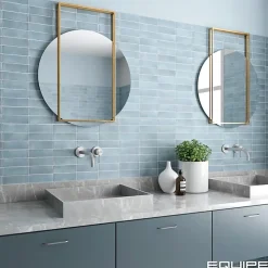 Carrelage sol / mur effet zellige bejmat marocain 5X15 cm bleu mate 5X15 cm COCO BLUE GRASS MATT-Aelle Carrelage Best