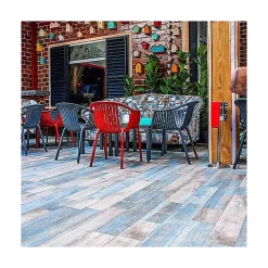 Aelle Carrelage Carrelage sol / mur effet bois vieilli bleu 14,4 x 89,3 cm YUGO R CIELO