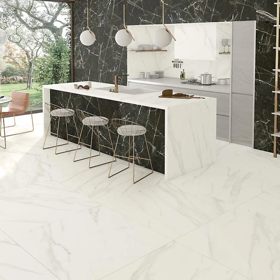 Carrelage sol / mur effet marbre gris anthracite mate 60x120 cm MARBLELOUS Wailea R-Aelle Carrelage Online