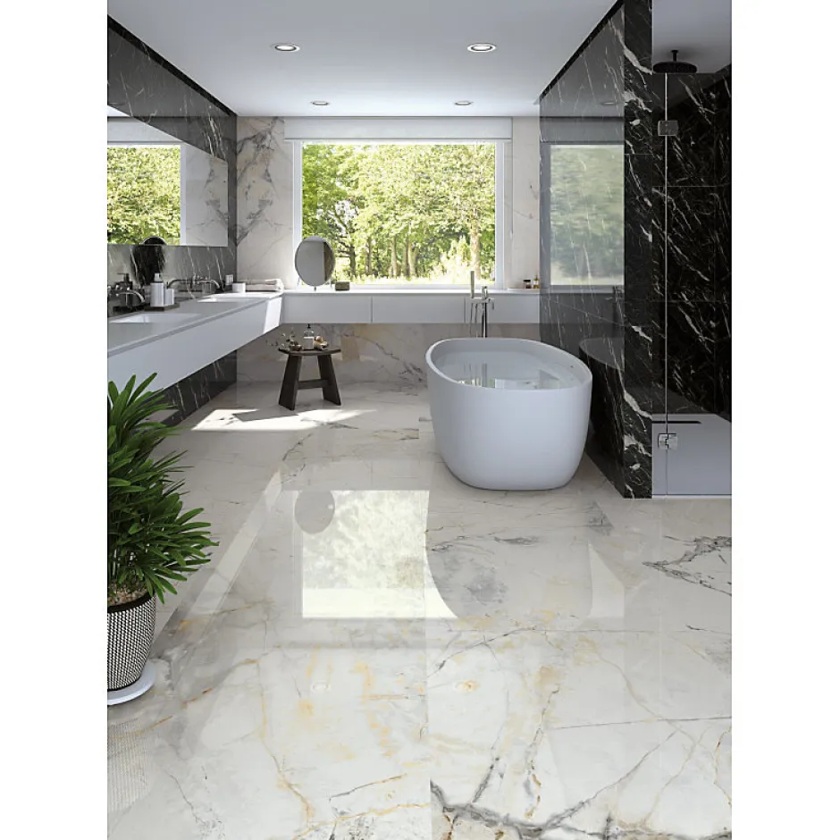 Carrelage sol / mur effet marbre gris anthracite mate 60x120 cm MARBLELOUS Wailea R-Aelle Carrelage Online