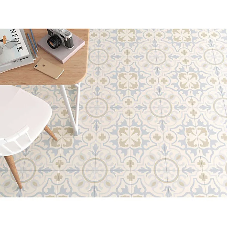 Aelle Carrelage Carrelage sol / mur effet ciment motif patchwork coloré 20x20 cm ART NOUVEAU ALAMEDA COLOUR