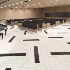 Carrelage sol / mur effet marbre noir lame blanc 19,4x120 cm NIKOI VERBIER-Aelle Carrelage Clearance