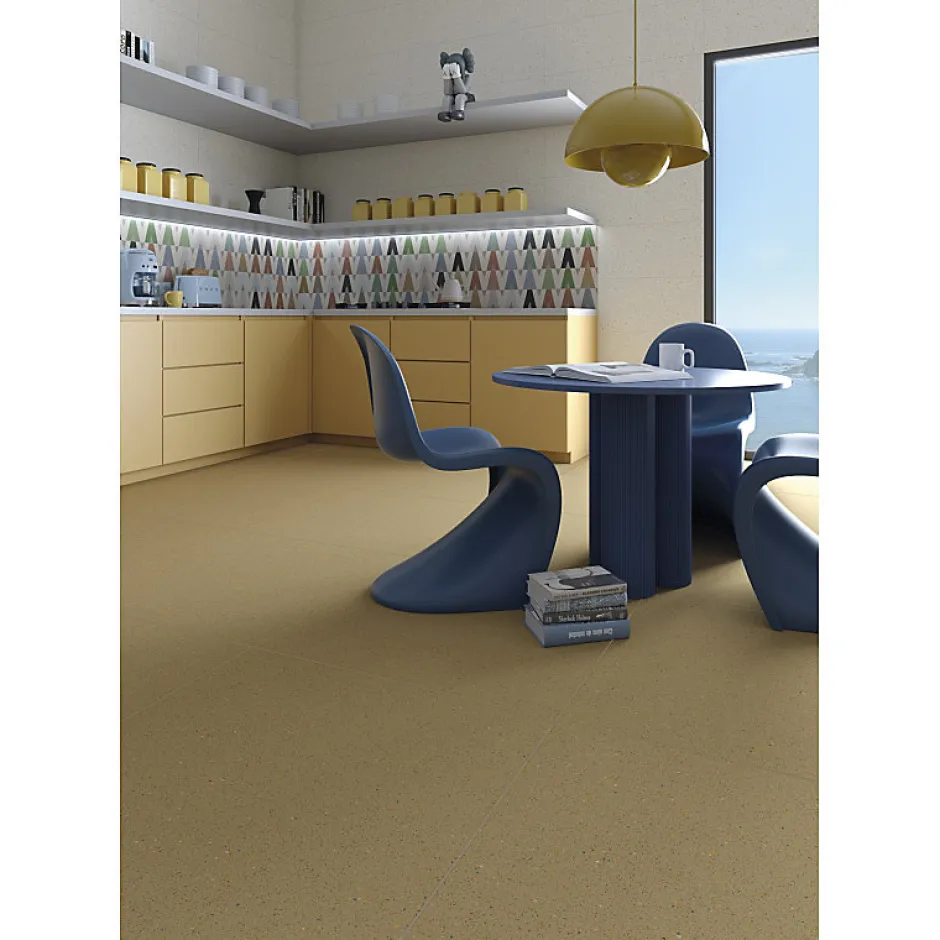 Carrelage sol / mur effet terrazzo grand format terre 80x80 cm MICRA R Siena-Eiffel art construction New