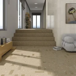 Carrelage sol / mur effet terrazzo 60x120 cm Croccante-R Nuez(vendu par boite de 1.44m2)-Eiffel art construction