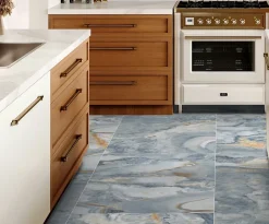 Carrelage sol / mur effet marbre bleu ONYX AGATE BLUE l.60 x L.120 cm Brillant-Limcaro Hot