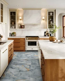 Carrelage sol / mur effet marbre bleu ONYX AGATE BLUE l.60 x L.120 cm Brillant-Limcaro Hot