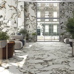 Eiffel art construction Carrelage sol / mur effet marbre marron mate 80x80 cm BIJOUX ODILON