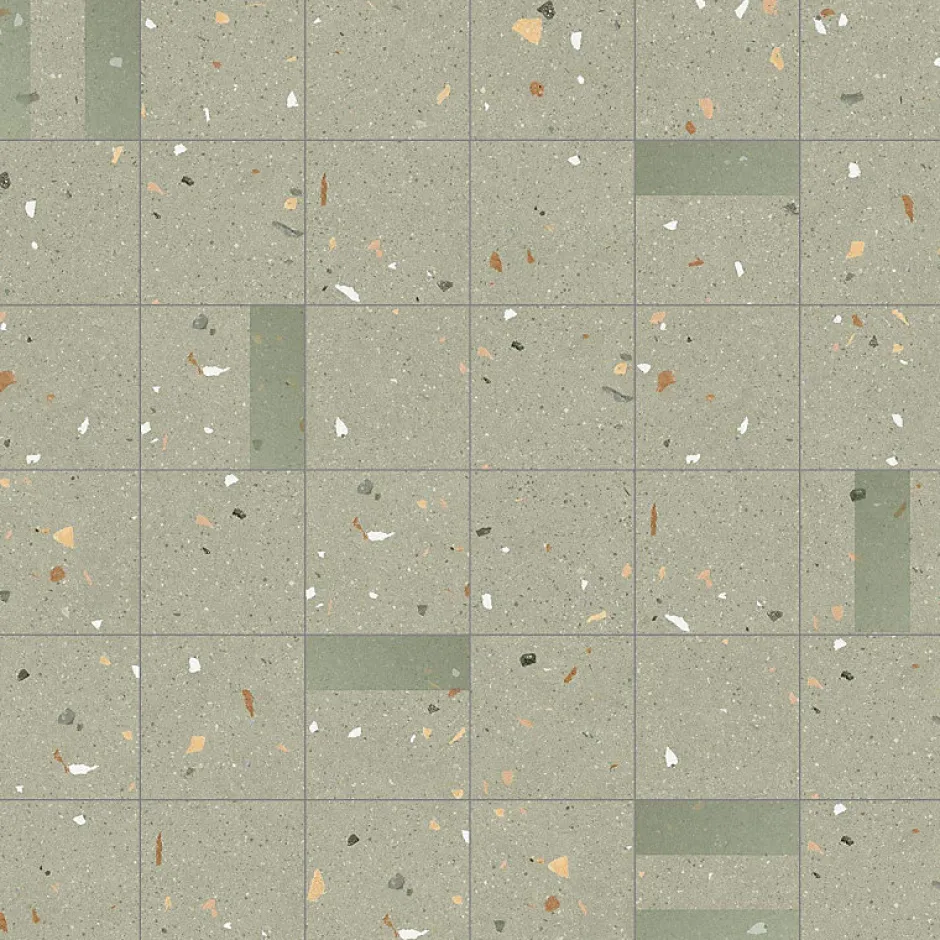 Carrelage sol / mur effet terrazzo 20x20 cm Croccante Eclair Menta - Patchwork (vendu par boite de 1m2)-Eiffel art construction Clearance