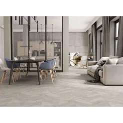 Carrelage sol / mur effet bois design chevron 60x120 cm ARTWOOD CHEVRON GREY (vendu par boite de 1.44m2)-Eiffel art construction