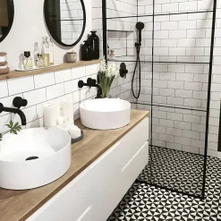 Aelle Carrelage Carrelage sol / mur effet ciment motif géométrique 20x20 cm 1900 TERRADES