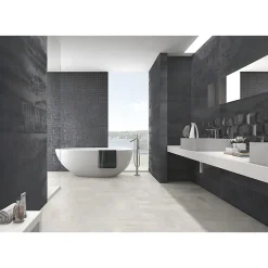 Aelle Carrelage Carrelage sol / mur effet métal anthracite 60x120 cm IONIC STEEL