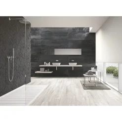 Aelle Carrelage Carrelage sol / mur effet métal anthracite 60x120 cm IONIC STEEL