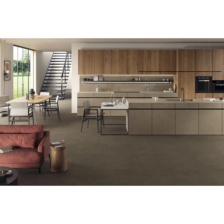 Carrelage sol / mur effet béton ciré naturel 60x120 cm Boost natural umber-Aelle Carrelage Clearance