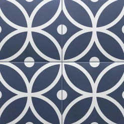 Aelle Carrelage Carrelage sol / mur effet ciment à motif 20x20 cm RIVOLI - BERGEN AZUL