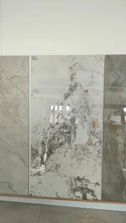 Limcaro Carrelage sol / mur effet marbre blanc PATAGONIA VEINY l.60 x L.120 cm Brillant