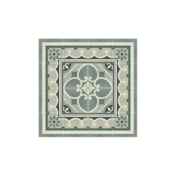 Carrelage sol / mur effet ciment motif floral gris 20x20 cm - CAPRICE CHATELET-Aelle Carrelage Sale