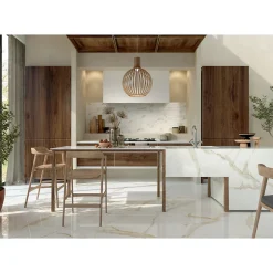 Carrelage sol / mur effet marbre beige 60x120 cm - SCULTOREA calacatta oro fino J400-Aelle Carrelage Outlet